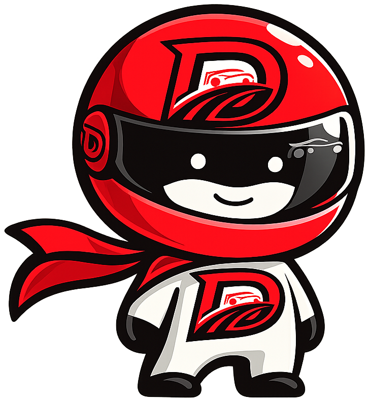The Drivurs racing-helmet mascot